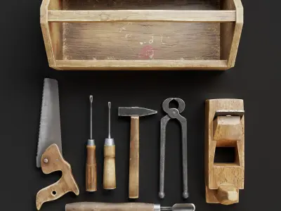Set of old hand tools 3d model 3D model