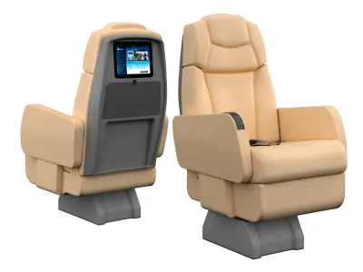 Aircraft business class seat 3D model