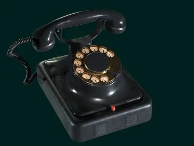 Retro rotary phone model Low-poly 3D model