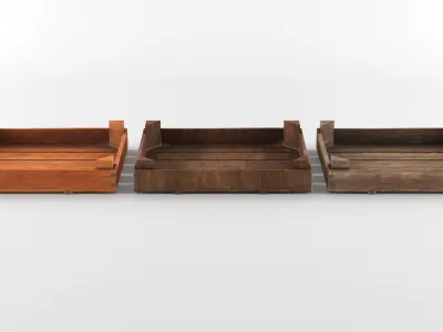 Wooden crates PBR Free low-poly 3D model