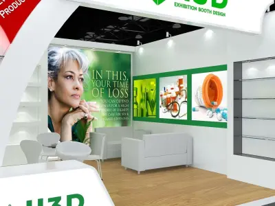 Exhibition Stand Stall One Side Open 5X6 3D model