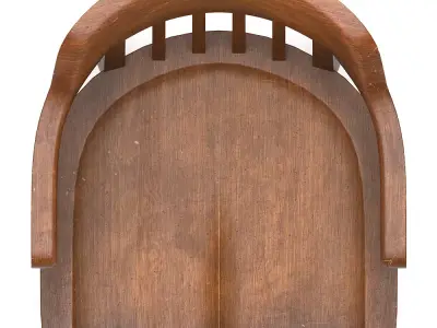 Antique Solid Oak Library Chair 1930 -1950 Low-poly 3D model