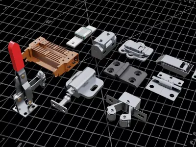 100 Mechanical Components 3D model