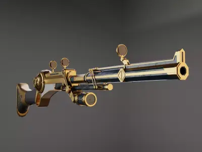Caitlyn hextech rifle from Arcane Low-poly 3D model