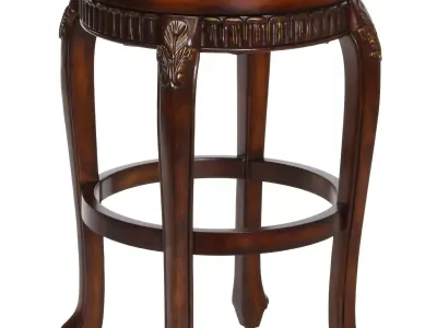 Antique wooden bench 3D model