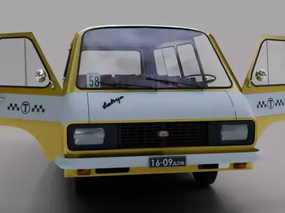 Taxi RAF-2203 Low-poly 3D model