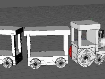 Toy Train 3d Modeling Low-poly 3D model