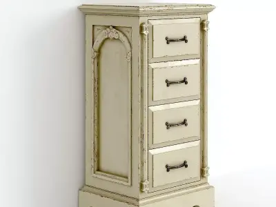Victorian Bedside Old White 3D model