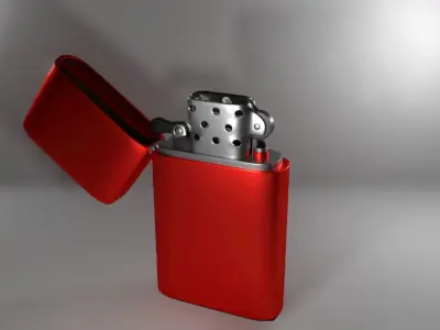 Zippo lighter with skull 3D model