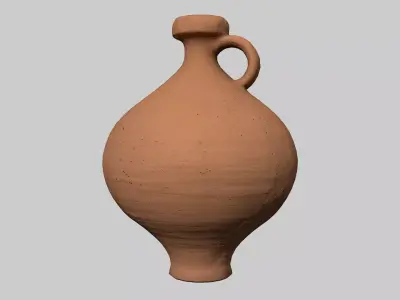 Antique clay jug 01 3D model