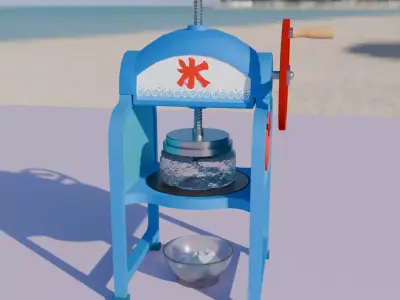Retro shaved ice machine 3D model