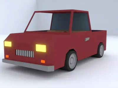 Low Poly Truck Rigged Low-poly 3D model