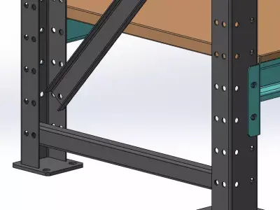 Storage Rack - Racking System - Industrial Shelving 3D model