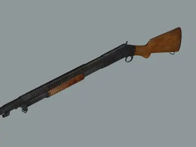 Winchester Model 1897 Low-Poly 3D Model Low-poly 3D model