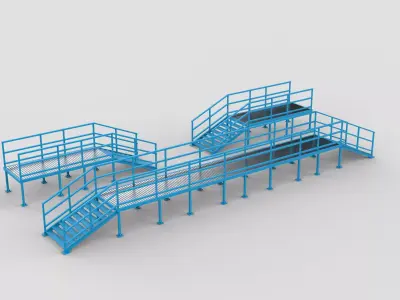 Industrial Metal Platform 02 3D model