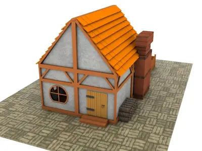 Simple medieval house Free 3D model