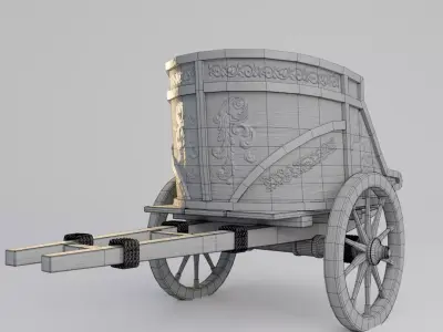 Roman Chariot Low-poly 3D model