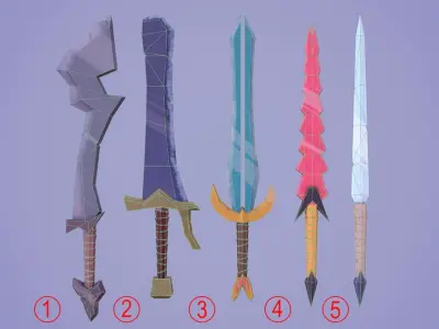 Swords pack Free low-poly 3D model