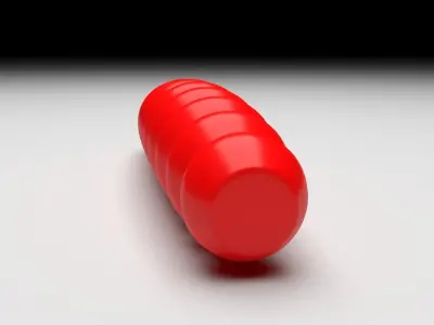 Red Monster Worm 3D model