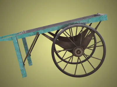 Wooden Cart06 All PBR Unity UE Textures Included Low-poly 3D model