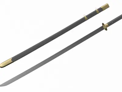 Changdao samurai sword Low-poly 3D model