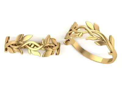 Leaf ladies ring  3D print model