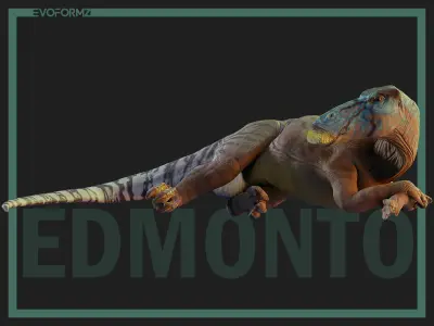 Edmontosaurus Jurassic Park High Poly 3D Model Blender Low-poly 3D model