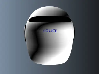 Traffic police helmet Low-poly 3D model
