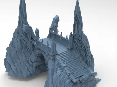 Mountain enlightenment bridge 3D model