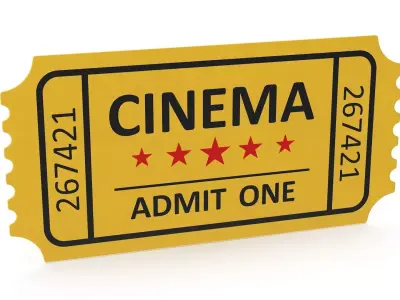 Cinema Ticket Low-poly 3D model