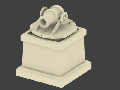 Cannon Tower low-poly 3D model Low-poly 3D model