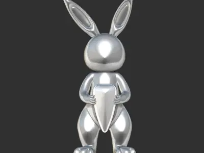 rabbit statue 3D print model