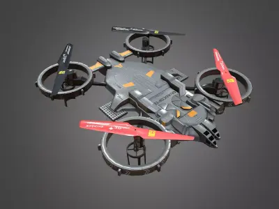 QUADCOPTER drone Low-poly 3D model