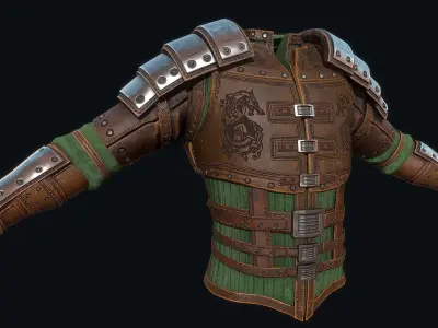 Light leather armor Low-poly 3D model