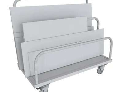 Novo metal industrial workshop cart with wheels 3D model