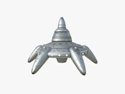 Alien Spaceship UFO G01 Steel - Sci Fi Spacecraft Design Low-poly 3D model