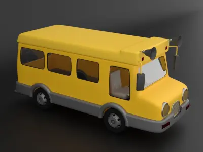 Cartoon Bus 3D Model 3D model