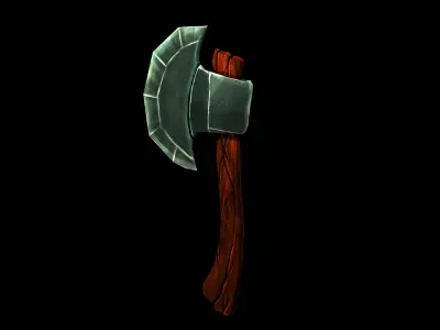 Stylized Low Poly Cartoon Axe Low-poly 3D model