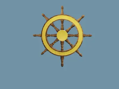 Game Ready Pirate Ship Wheel Low-poly 3D model