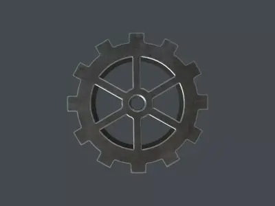 GEAR-002 cog wheel Low-poly 3D model