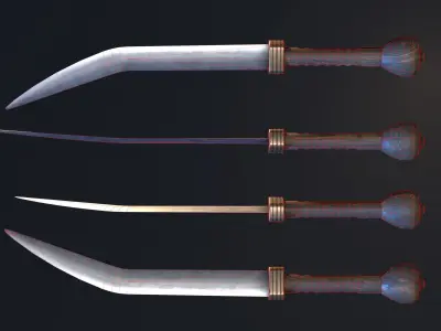 Thracian Sica Low-poly 3D model