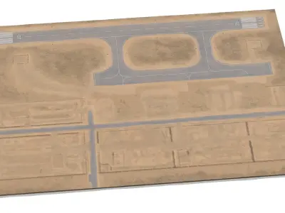 UAV Airfield Desert Ground Surface 3D model