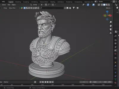 Medieval Roman King Chess Piece 3D print model