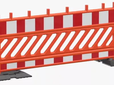 Construction Barrier 02 Orange 3D model