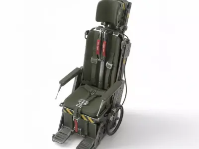 Martin-Baker Mk7 Aircraft Ejection Seat High-Fidelity Low-poly 3D model