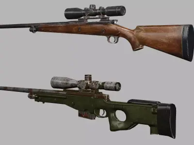 Remington 700 Sniper Rifle Low-poly 3D Model Low-poly 3D model