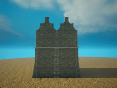 Medieval old House6-interior and exterior design Low-poly 3D model