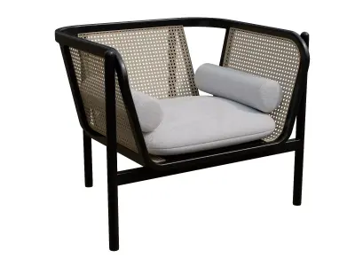 Rowan Mixed Material Accent Chair Low-poly 3D model