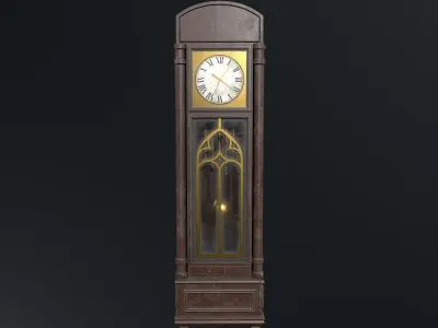 Old Grandfather Clock Low-poly 3D model