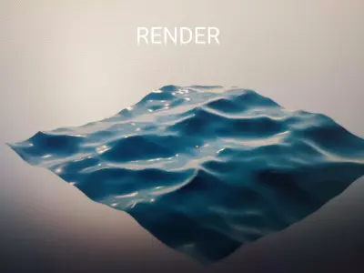 calm Ocean sea 3D model Low-poly 3D model